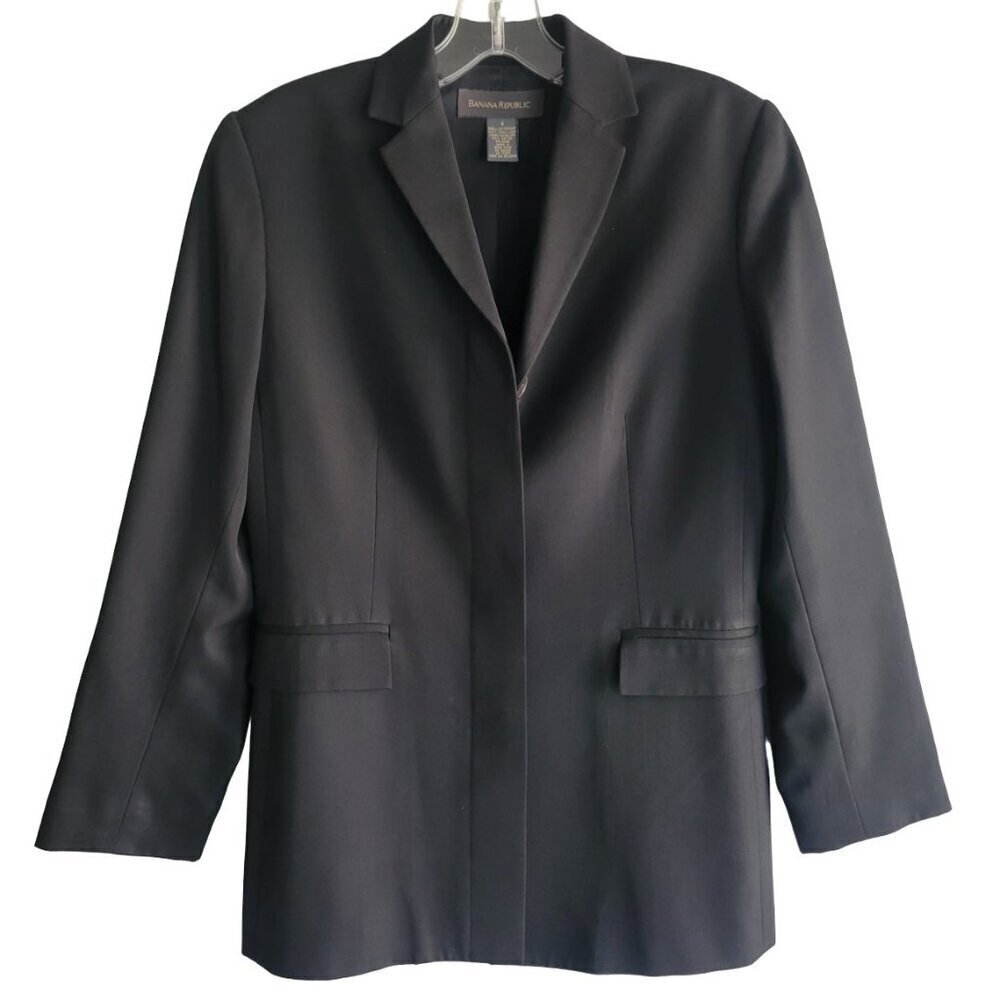Banana Republic Black Wool Blazer Size 4